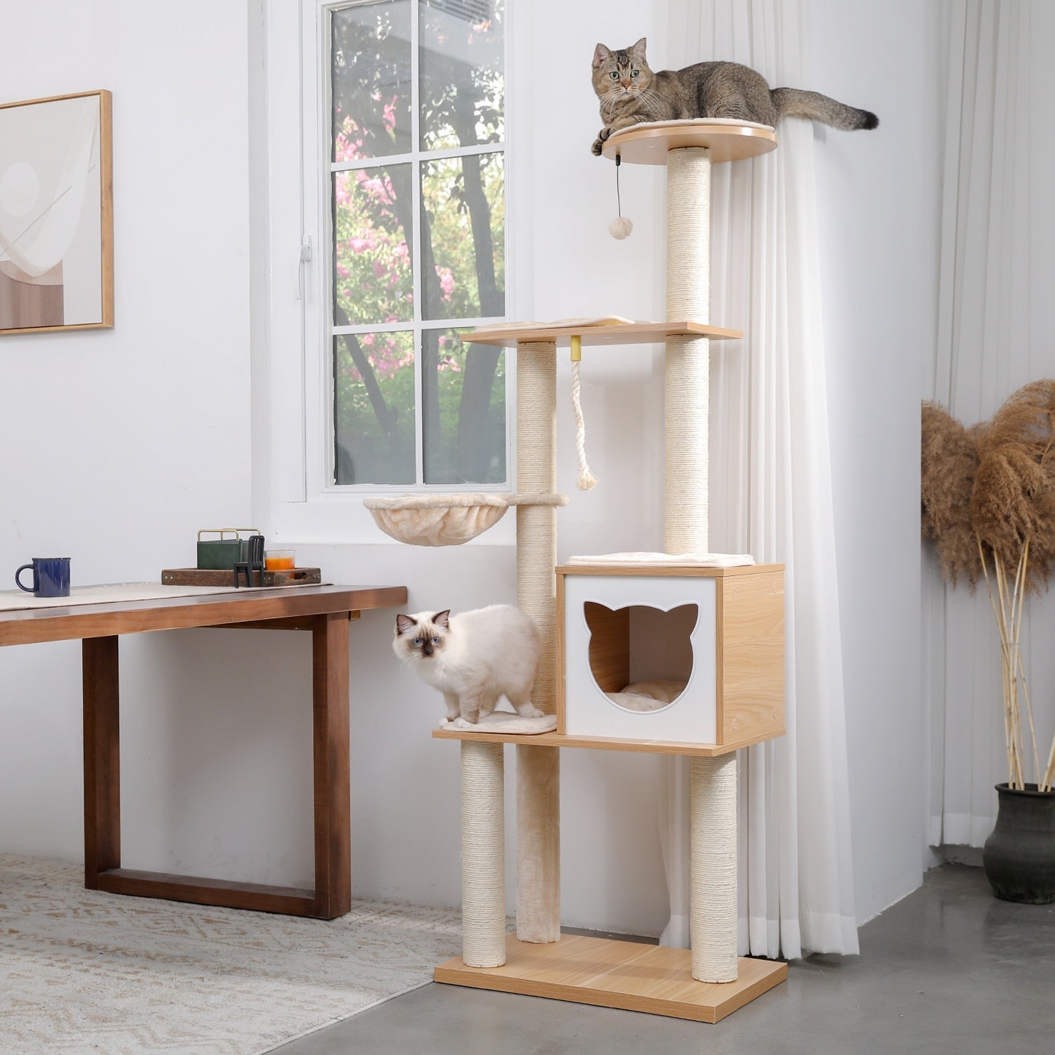 multi-level-wooden-cat-tree-with-hammock-cat-shape-enclosed-bed-377861.jpg